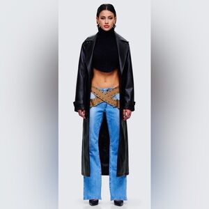 Finesse Ara Black Vegan Leather Coat